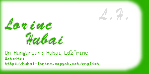 lorinc hubai business card
